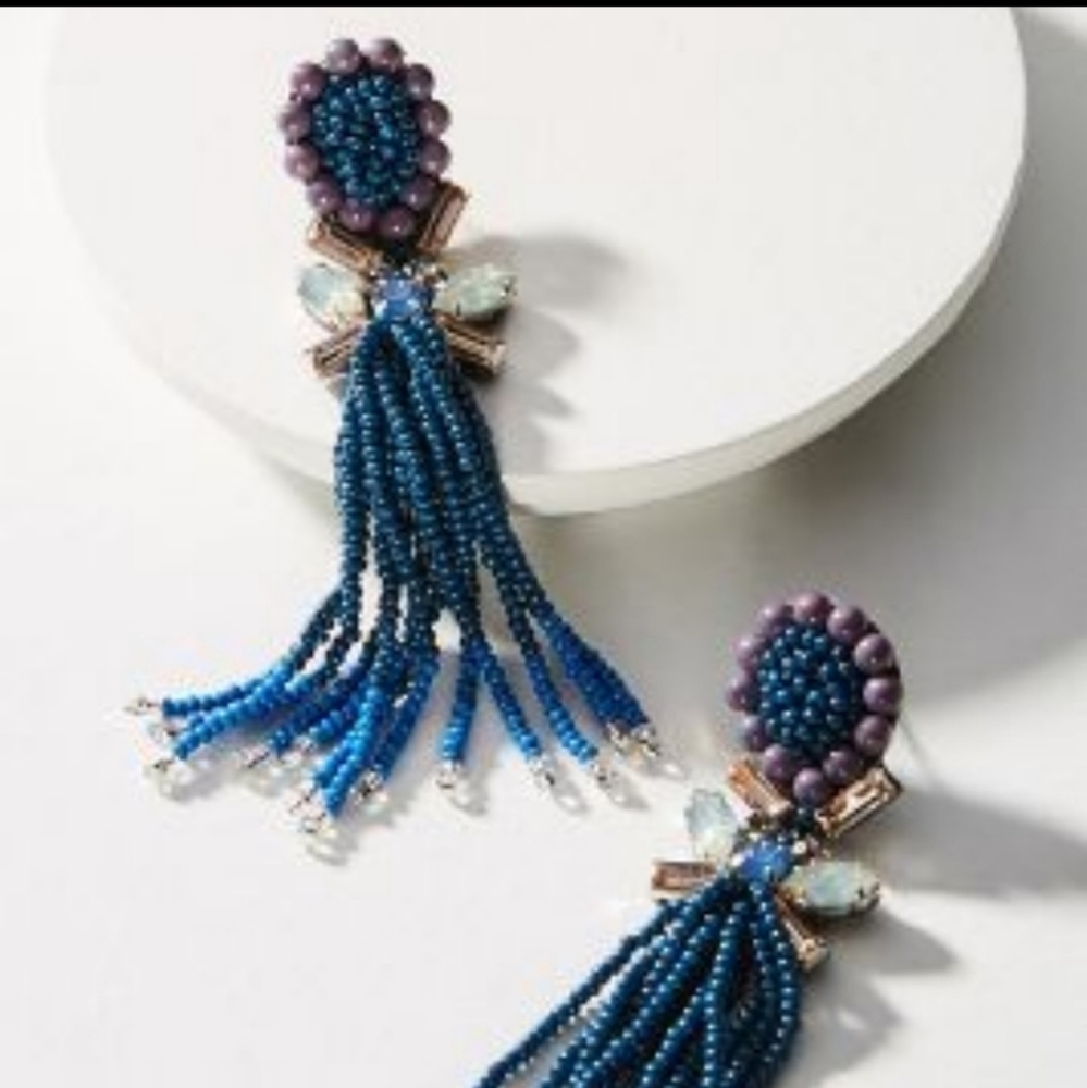 Deepa Gurnani Crystal Beaded Chandler Earrings